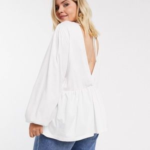 Asos white top open back size 20